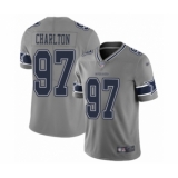 Women's Dallas Cowboys #97 Taco Charlton Limited Gray Inverted Legend Football Jersey