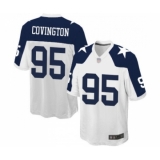 Men's Dallas Cowboys #95 Christian Covington Game White Throwback Alternate Football Jersey