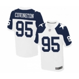 Men's Dallas Cowboys #95 Christian Covington Elite White Throwback Alternate Football Jersey