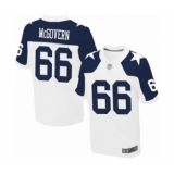 Men's Dallas Cowboys #66 Connor McGovern Elite White Throwback Alternate Football Jersey