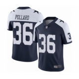 Men's Dallas Cowboys #36 Tony Pollard Navy Blue Throwback Alternate Vapor Untouchable Limited Player Football Jersey