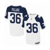 Men's Dallas Cowboys #36 Tony Pollard Elite White Throwback Alternate Football Jersey