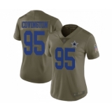 Women's Dallas Cowboys #95 Christian Covington Limited Olive 2017 Salute to Service Football Jersey