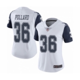 Women's Dallas Cowboys #36 Tony Pollard Limited White Rush Vapor Untouchable Football Jersey