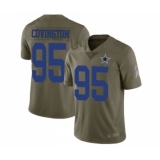 Youth Dallas Cowboys #95 Christian Covington Limited Olive 2017 Salute to Service Football Jersey