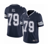 Youth Dallas Cowboys #79 Trysten Hill Navy Blue Team Color Vapor Untouchable Limited Player Football Jersey