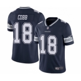 Youth Dallas Cowboys #18 Randall Cobb Navy Blue Team Color Vapor Untouchable Limited Player Football Jersey