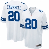 Men's Nike Dallas Cowboys #20 Ibraheim Campbell Game White NFL Jersey