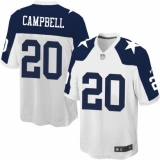 Men's Nike Dallas Cowboys #20 Ibraheim Campbell Game White Throwback Alternate NFL Jersey