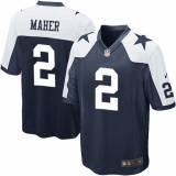 Men's Nike Dallas Cowboys #2 Brett Maher Game Navy Blue Throwback Alternate NFL Jersey