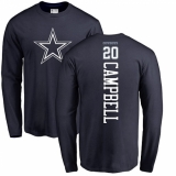 NFL Nike Dallas Cowboys #20 Ibraheim Campbell Navy Blue Backer Long Sleeve T-Shirt