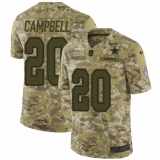Youth Nike Dallas Cowboys #20 Ibraheim Campbell Limited Camo 2018 Salute to Service NFL Jersey