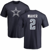 NFL Nike Dallas Cowboys #2 Brett Maher Navy Blue Name & Number Logo T-Shirt