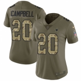 Women's Nike Dallas Cowboys #20 Ibraheim Campbell Limited Olive Camo 2017 Salute to Service NFL Jersey