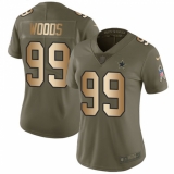 Women's Nike Dallas Cowboys #99 Antwaun Woods Limited Olive Gold 2017 Salute to Service NFL Jersey