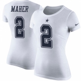 NFL Women's Nike Dallas Cowboys #2 Brett Maher White Rush Pride Name & Number T-Shirt