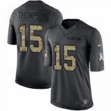Men's Nike Dallas Cowboys #15 Deonte Thompson Limited Black 2016 Salute to Service NFL Jersey
