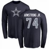 NFL Nike Dallas Cowboys #74 Dorance Armstrong Jr. Navy Blue Name & Number Logo Long Sleeve T-Shirt