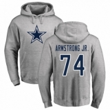 NFL Nike Dallas Cowboys #74 Dorance Armstrong Jr. Ash Name & Number Logo Pullover Hoodie