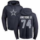 NFL Nike Dallas Cowboys #74 Dorance Armstrong Jr. Navy Blue Name & Number Logo Pullover Hoodie