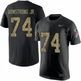 NFL Men's Nike Dallas Cowboys #74 Dorance Armstrong Jr. Black Camo Salute to Service T-Shirt