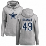 NFL Women's Nike Dallas Cowboys #49 Jamize Olawale Ash Name & Number Logo Pullover Hoodie