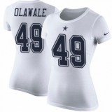 NFL Women's Nike Dallas Cowboys #49 Jamize Olawale White Rush Pride Name & Number T-Shirt