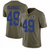 Youth Nike Dallas Cowboys #49 Jamize Olawale Limited Olive 2017 Salute to Service NFL Jersey