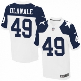 Men's Nike Dallas Cowboys #49 Jamize Olawale Elite White Throwback Alternate NFL Jersey