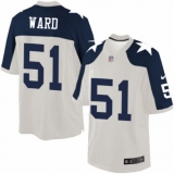 Men's Nike Dallas Cowboys #51 Jihad Ward Limited White Throwback Alternate NFL Jersey