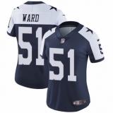 Women's Nike Dallas Cowboys #51 Jihad Ward Navy Blue Throwback Alternate Vapor Untouchable Limited Player NFL Jersey