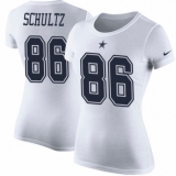 NFL Women's Nike Dallas Cowboys #86 Dalton Schultz White Rush Pride Name & Number T-Shirt