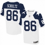 Men's Nike Dallas Cowboys #86 Dalton Schultz Elite White Throwback Alternate NFL Jersey