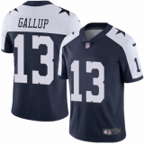 Men's Nike Dallas Cowboys #13 Michael Gallup Navy Blue Throwback Alternate Vapor Untouchable Limited Player NFL Jersey