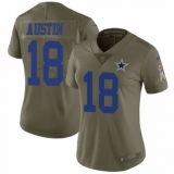 Women's Nike Dallas Cowboys #18 Tavon Austin Limited Olive 2017 Salute to Service NFL Jersey