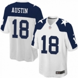Men's Nike Dallas Cowboys #18 Tavon Austin Game White Throwback Alternate NFL Jersey