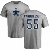 NFL Nike Dallas Cowboys #55 Leighton Vander Esch Ash Name & Number Logo T-Shirt