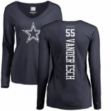 NFL Women's Nike Dallas Cowboys #55 Leighton Vander Esch Navy Blue Backer Slim Fit Long Sleeve T-Shirt