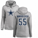 NFL Women's Nike Dallas Cowboys #55 Leighton Vander Esch Ash Name & Number Logo Pullover Hoodie