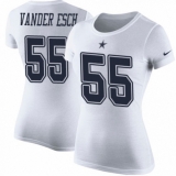 NFL Women's Nike Dallas Cowboys #55 Leighton Vander Esch White Rush Pride Name & Number T-Shirt