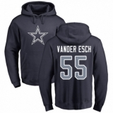 NFL Nike Dallas Cowboys #55 Leighton Vander Esch Navy Blue Name & Number Logo Pullover Hoodie