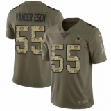Men's Nike Dallas Cowboys #55 Leighton Vander Esch Limited Olive/Camo 2017 Salute to Service NFL Jersey
