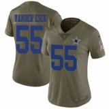 Women's Nike Dallas Cowboys #55 Leighton Vander Esch Limited Olive 2017 Salute to Service NFL Jersey