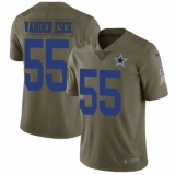 Men's Nike Dallas Cowboys #55 Leighton Vander Esch Limited Olive 2017 Salute to Service NFL Jersey