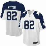 Men's Nike Dallas Cowboys #82 Jason Witten Game White Throwback Alternate NFL Jersey