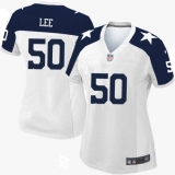 Women's Nike Dallas Cowboys #50 Sean Lee Limited White Throwback Alternate NFL Jersey