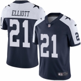 Youth Nike Dallas Cowboys #21 Ezekiel Elliott Navy Blue Throwback Alternate Vapor Untouchable Limited Player NFL Jersey