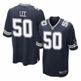 Men's Nike Dallas Cowboys #50 Sean Lee Game Navy Blue Team Color NFL Jersey