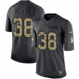 Youth Nike Dallas Cowboys #38 Jeff Heath Limited Black 2016 Salute to Service NFL Jersey