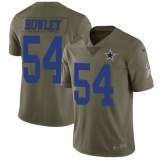 Men's Nike Dallas Cowboys #54 Chuck Howley Limited Olive 2017 Salute to Service NFL Jersey